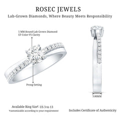 Round Lab Grown Diamond Solitaire Promise Ring