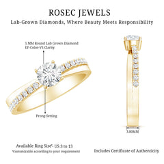 Round Lab Grown Diamond Solitaire Promise Ring