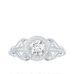 Vintage Inspired Engagement Ring with Lab Grown Diamond