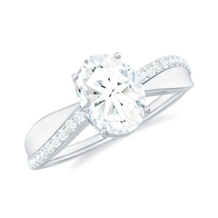 Classic Oval Shape Lab Grown Diamond Solitaire Engagement Ring
