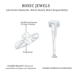 Classic Oval Shape Lab Grown Diamond Solitaire Engagement Ring