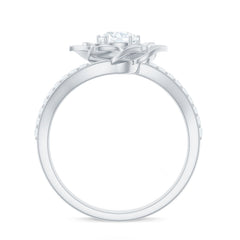 Lab Grown Diamond Nature Inspired Floral Bypass Ring