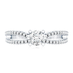 Solitaire Lab Grown Diamond Split Shank Engagement Ring