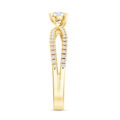 Solitaire Lab Grown Diamond Split Shank Engagement Ring