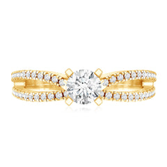 Solitaire Lab Grown Diamond Split Shank Engagement Ring