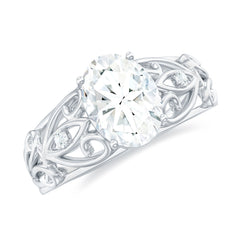 Antique Style Lab Grown Diamond Solitaire Engagement Ring