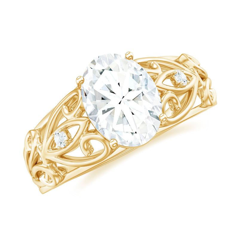 Antique Style Lab Grown Diamond Solitaire Engagement Ring