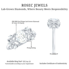 Nature Inspired Lab Grown Diamond Solitaire Engagement Ring