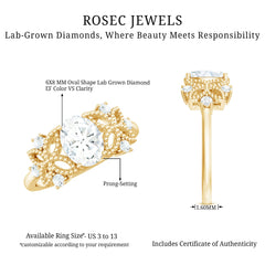 Nature Inspired Lab Grown Diamond Solitaire Engagement Ring