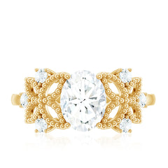 Nature Inspired Lab Grown Diamond Solitaire Engagement Ring