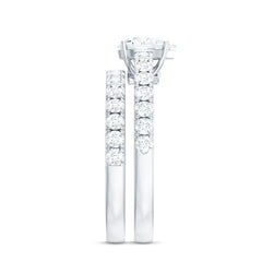 Minimal Pear Shape Lab Grown Diamond Wedding Ring Set