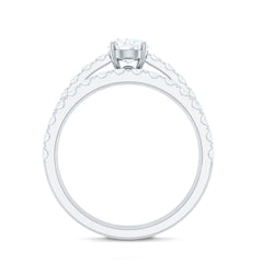 Minimal Pear Shape Lab Grown Diamond Wedding Ring Set