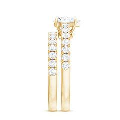 Minimal Pear Shape Lab Grown Diamond Wedding Ring Set