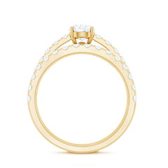 Minimal Pear Shape Lab Grown Diamond Wedding Ring Set