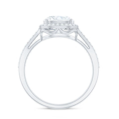 Oval Shape Lab Grown Diamond Engagement Ring with Halo