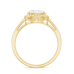 Oval Shape Lab Grown Diamond Engagement Ring with Halo
