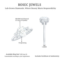 Oval Shape Lab Grown Diamond Solitaire Ring in Split Shank