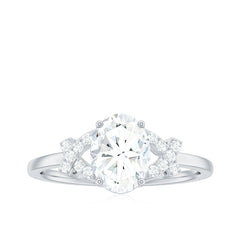 Oval Shape Lab Grown Diamond Solitaire Ring in Split Shank