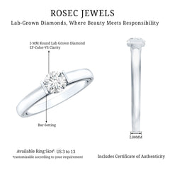 Minimal Lab Grown Diamond Solitaire Ring
