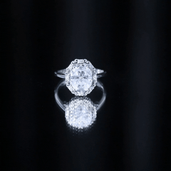 Womens 3.5 Carat Moissanite Vintage Style Engagement Ring