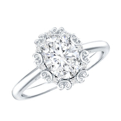 Womens 3.5 Carat Moissanite Vintage Style Engagement Ring