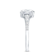 Oval Moissanite Designer Engagement Ring in 14k Gold Plated Silver