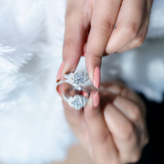 Certified 2 Carat Round Cut Moissanite Antique Engagement Ring