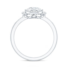 Vintage Inspired Moissanite Oval Engagement Ring in Silver