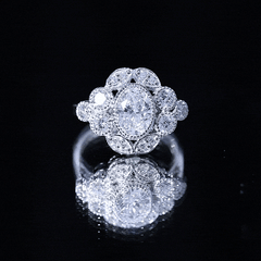 Certified 1.2 Carat Oval Moissanite Statement Engagement Ring