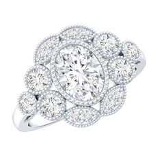 Certified 1.2 Carat Oval Moissanite Statement Engagement Ring