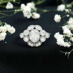 Certified 1.2 Carat Oval Moissanite Statement Engagement Ring