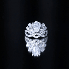 Vintage Inspired Moissanite Huge Engagement Ring