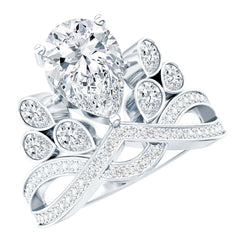 Vintage Inspired Moissanite Huge Engagement Ring