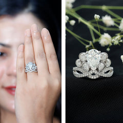 Vintage Inspired Moissanite Huge Engagement Ring