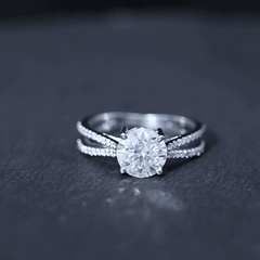 Moissanite 2 CT Engagement Ring with Split Shank