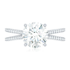 Moissanite 2 CT Engagement Ring with Split Shank