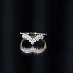 Moissanite Engagement Enhancer Contour Wedding Band Stack