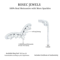 Moissanite Engagement Enhancer Contour Wedding Band Stack