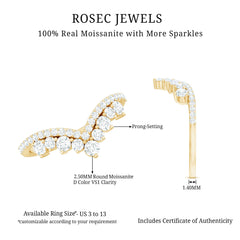 Moissanite Engagement Enhancer Contour Wedding Band Stack