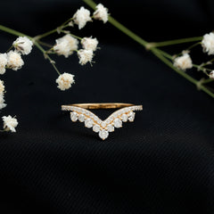 Moissanite Engagement Enhancer Contour Wedding Band Stack
