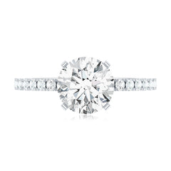 Certified 8 MM Moissanite Solitaire Engagement Ring
