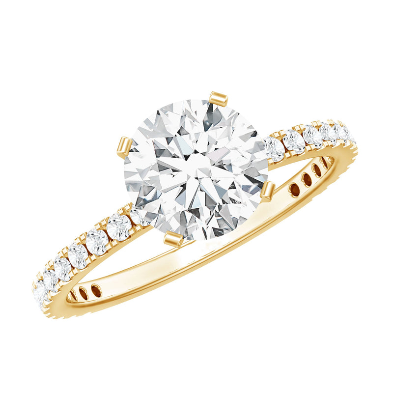 Certified 8 MM Moissanite Solitaire Engagement Ring