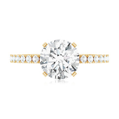 Certified 8 MM Moissanite Solitaire Engagement Ring