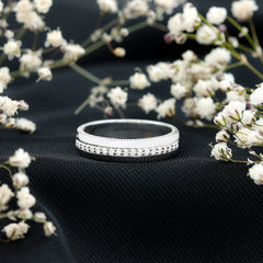 Certified Moissanite Classic Wedding Band Ring