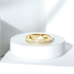 Certified Moissanite Classic Wedding Band Ring