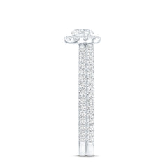Certified Moissanite Halo Bridal Ring Set
