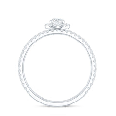 Certified Moissanite Halo Bridal Ring Set