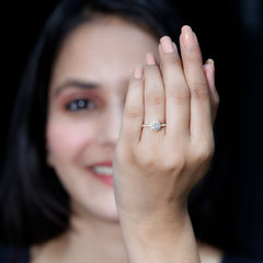 1.25 CT Moissanite Classic Halo Engagement Ring
