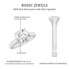 Solitaire Cathedral Engagement Ring with Brilliant Cut Moissanite