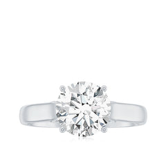 Solitaire Cathedral Engagement Ring with Brilliant Cut Moissanite